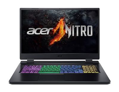 Acer Nitro 5 (AN517-55-72JT) Gaming Laptop, 17.3 Inch FHD 144Hz Display, Intel Core i7-12650H, 16 GB RAM, 1 TB SSD, NVIDIA GeForce RTX 4060, Windows 11, QWERTZ Keyboard, Black