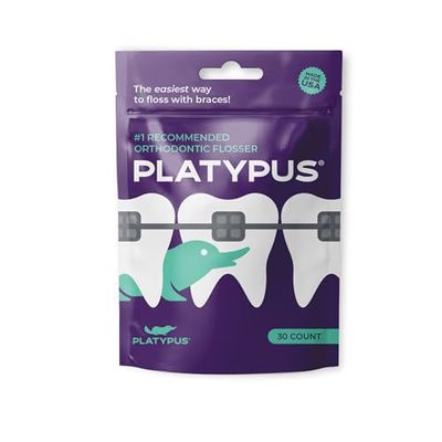 Platypus Flossers para usar com ortopédicos, para manter os dentes e as gengivas limpos e saudáveis, adequados para transportar 30 fios dentários