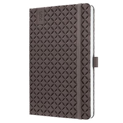 SIGEL J5123 Jolie Weekly Planner 2025, hardcover, 13,5 x 20,3 cm, 174 Pages, Brown