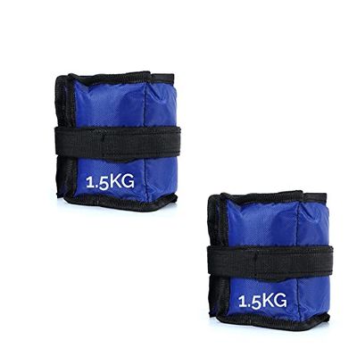 FFitness Gewichtsmanchetten voor polsen en enkels (2 x 1,5 kg) polsbandages met verstelbare riem voor sport fitness aerobics