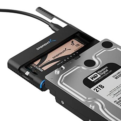 SABRENT USB 3.2 Type C M.2 PCIe NVMe + 2.5/3.5 Inch SSD & HDD Converter (DS-UCMH)