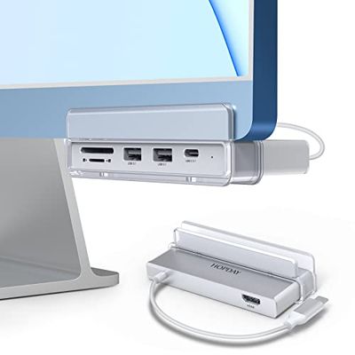 Hub USB C para iMac 24 M1 2021, HOPDAY 6 EN 1 Adaptador USB C con 4K HDMI, 2 USB 3.1 y USB C 10Gbps, SD/TF para iMac 2021, Thunderbolt 4, Macbook Air/Pro M1, Surface y Dispositivo Tipo C