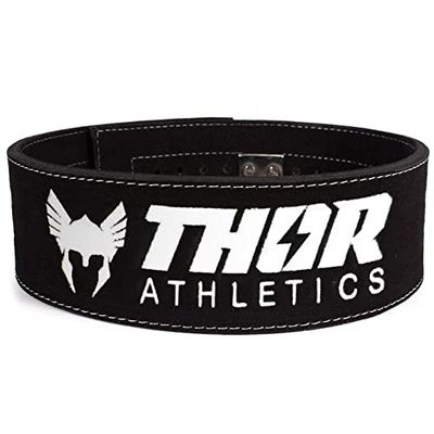 Thor Athletics - Powerlift Riem Zwart - Gewichthef Riem - Lifting Belt - Krachttraining Accesscoires - Powerlifting - Bodybuilding - Deadlift - Squat - Maat (L)