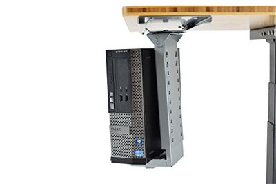 CPU2 Support de processeur en Acier pivotant à 360° pour Tour PC Ergonomique en métal réglable en Hauteur et Largeur Gris