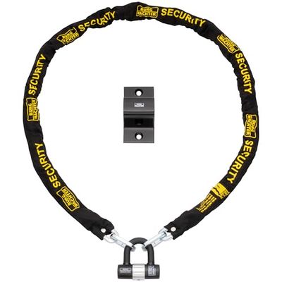 Burg-Wachter Catena da bicicletta in oro sicura, 2 m, kit di ancoraggio per serratura e terra, colore: nero