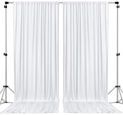 AK TRADING CO. Rideaux de Fond en Polyester IFR avec Passe-Tringle - 3 x 3 m - pour cérémonie de Mariage, fête, décoration de fenêtre - Blanc