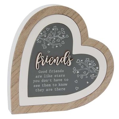 Lesser & Pavey Friends 3D Heart Plaque for Gift & Decor | Ideal Signs & Plaque Birthday Gifts for Women & Men | Designed By Love and Affection | Lovely Plaques for Home & Office