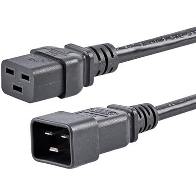 StarTech.com 1.8m Heavy Duty Stroom Verlengkabel, C19 naar C20 Voedingskabel, 15A 250V, 14AWG, Zwart, Stevige Stroomkabel, IEC 320 C19 naar IEC 320 C20 AC Verlengkabel, UL-Listed (PXTC19C20146)