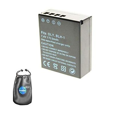 amsahr BT-OLYBLH1-1CT Digital Replacement Camera and Camcorder Battery for Olympus BLH-1, E-M1 Mark II - Grey