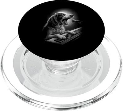 Brittany Spaniel Playing Keyboard Piano Player Dog Lover PopSockets PopGrip for MagSafe