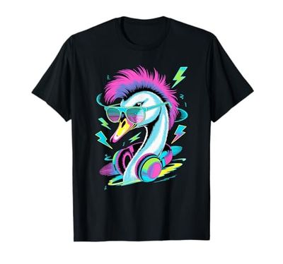 Stile Punk Epoca Cigno Occhiali Cigni Maglietta