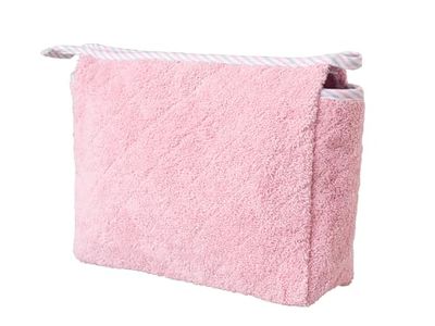 Filet - Sac de Rangement avec Fermeture éclair, Sac de Toilette de Voyage, Trousse de Maquillage Femme, Trousse de beauté en Coton, fabriqué en Italie, Rose