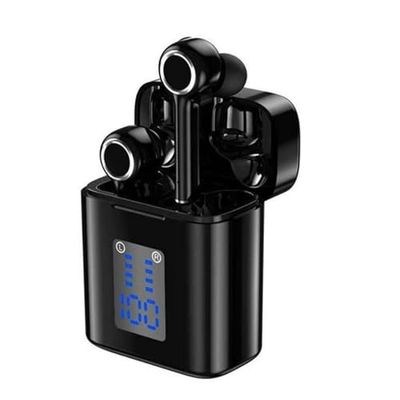 PRENDELUZ Cuffie wireless Bluetooth nere impermeabili con custodia di ricarica, Smart Touch, compatibile iOS/Android