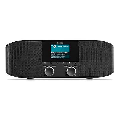 Hama Radio Internet WLAN e DAB Radio DAB Plus Radio con Bluetooth da cucina, Internet Radio DAB+, radio digitale stereo, Bluetooth, sveglia, Aux 3,5 mm, radio FM, colore nero