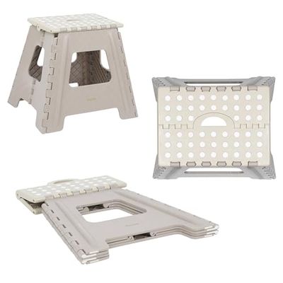 Salter LASAL71243EU6 Warm Harmony Step Stool, grote opvouwbare opstapbank, antislipoppervlak, draaggreep, compacte opbergruimte, voor reiniging en doe-het-zelf, maximaal gewicht 150 kg