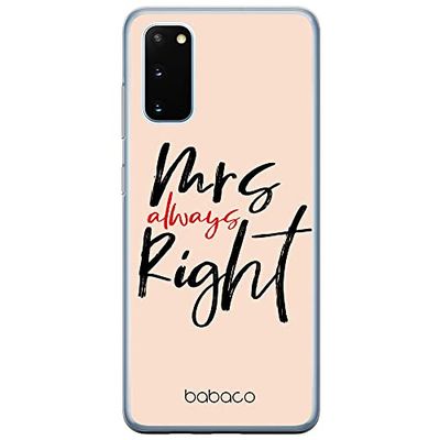 ERT GROUP mobiltelefonfodral för Samsung S20 FE / S20 FE 5G originalt och officiellt licensierat Babaco mönster Mrs Right 001 anpassad till formen på mobiltelefonen, fodral tillverkad av TPU-plast