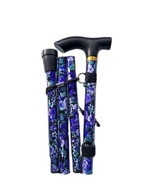 Floral Folding Walking Stick: Stylish Support for On-the-Go Mobility