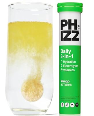 Phizz Electrolytes, Multivitamin & Hydration Tablets - 20 Effervescent Rehydration Tablets - 18 Vitamins & Minerals, Vitamin C, Vegan, Vegetarian & Low Calorie (Mango)