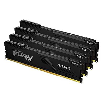Kingston FURY Beast 32GB (4x8GB) 3600MHz DDR4 CL18 Desktop Memory Kit of 4 KF436C17BBK4/32