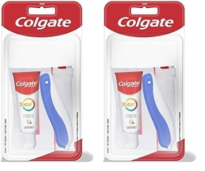 Colgate Total Original Kit Viaggio, Compreso Mini Spazzolino Morbido più un Mini Dentifricio Colgate Total (Confezione da 2)