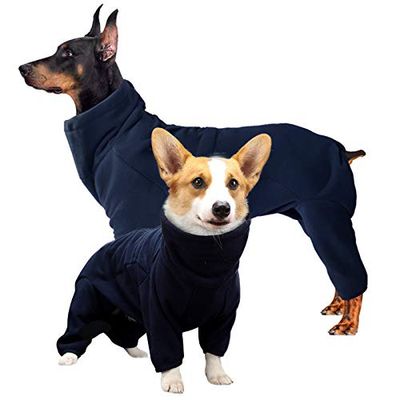ROZKITCH Abrigo de Invierno para Perro, Pijama de Forro Polar Suave, Resistente al Viento, Chaqueta cálida para Clima frío, Chaleco Acogedor, Enterizo para Perros pequeños, medianos y Grandes,