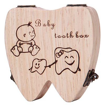 Boîte souvenir de fée des dents en bois pour garçon - Boîte de rangement pour dents de lait