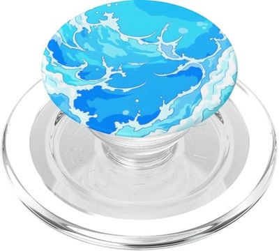 Azul Océano Olas Verano Mar Playa Costera Turquesa Aqua PopSockets PopGrip para MagSafe