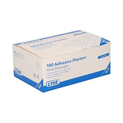 CMT 334563 PE Hygiënisch Metal Detectable Plaster, Blauw, Vlinder, 45 mm x 63 mm, verpakking met 100 stuks