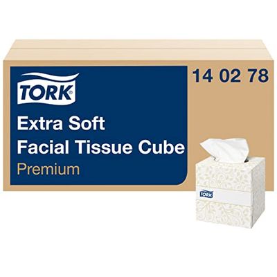 Tork 140278 Lenços faciais extra macios premium de 2 camadas, 30 caixas x 100 lenços