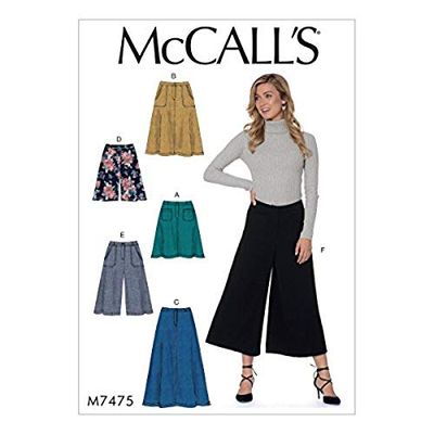 Mccall's Patterns 7475 E5,Misses Skirts,Shorts and Culottes,Sizes 14-22, Tissue, Multi-Colour, 182 x 274 cm