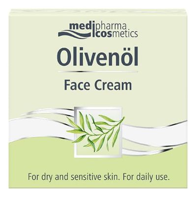 Medipharma Cosmetics Olivenol Face Cream - Crema Viso Antirughe Idratante e Nutriente 50 ml - Trattamento con Olio d'Oliva, Olio Di Mandorle e Olio di Avocado per Pelle Secca (Donna e Uomo)