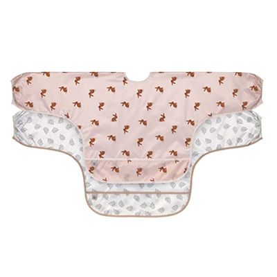 LÄSSIG Baby Long Sleeve Bib Set (2 pcs.) para atar en el protector de captura / babero de manga larga Little Forest Rabbit