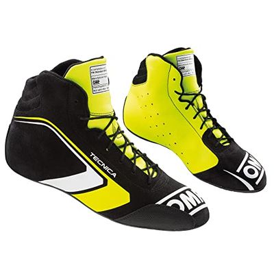 Omp One EVO Tecnica Sneaker, zwart/fluo geel, maat 43 Fia 8856-2018, uniseks laarzen, volwassenen, EU