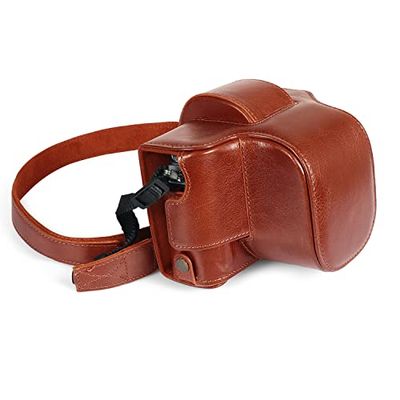 MegaGear Custodia per fotocamera in vera pelle sempre pronta compatibile con Nikon Z fc (16-50mm) (Marrone)