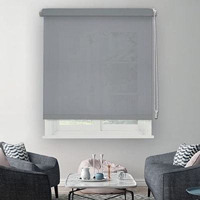 MADECOSTORE Store Enrouleur tamisant sans percer - Gris Clair - L36 x H170cm
