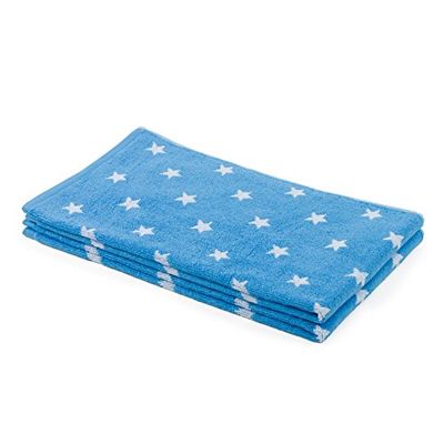 Go West Star Jaquard Hand Towel, Blue, Pack of 3