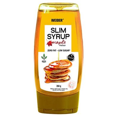 Weider Slim Syrup Maple, cero grasas y cero azúcares, apto para veganos, 350 gramos sabor sirope de arce