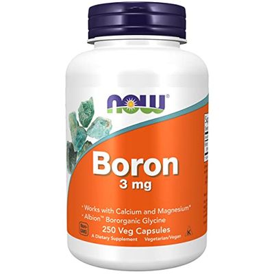 Now Foods, Boron, 3mg, 250 Vegan Capsules, Lab-Tested, Gluten Free, Soy Free, Non-GMO, Vegetarian