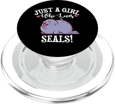 Funny Cute Kawaii Kids Just A Girl Who Loves Seals Lover PopSockets PopGrip para MagSafe