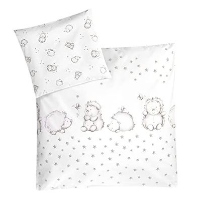 Julius Zöllner Beddengoed voor baby's, 100% katoen, standaard 100 van Oeko-Tex, Made in Germany, afmetingen 80 x 80 + 35 x 40 cm, egels