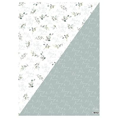 Partisan Amour Flat Wrap Paper - Reversible Designs - Peferct for Single Presents - 50cm x 70cm