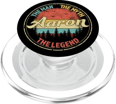 Aaron The Man The Myth The Legend Men Nombre personalizado PopSockets PopGrip para MagSafe