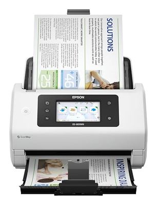Epson Workforce DS-800WN - Escáner de Documentos - Duplex - A4/Legal - 600 dpi x 600 dpi - hasta 50 ppm (Monocolor) / hasta 50 ppm (Color) - USB 3.2 Gen 1x1, Gigab