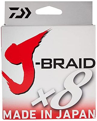 Daiwa flätad linje J-BRAIDX8 flätad lina för vuxna, ljusgrön, 30 pund