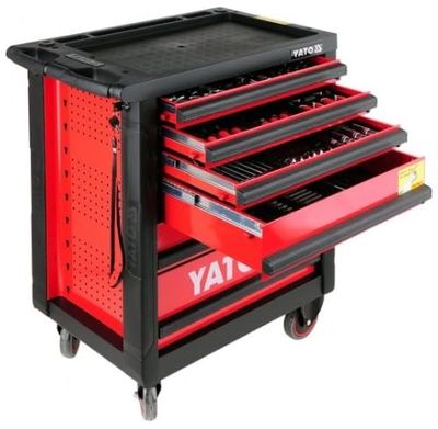 Yato YT-5530 - Roller cabinet with tools, Color: Negro y Naranja