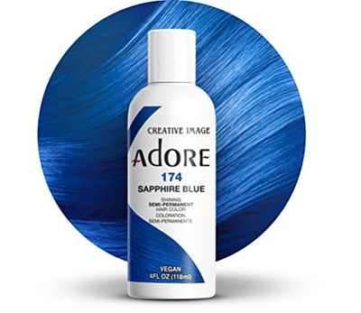 Adore Shining Colorant capillaire semi-permanent Bleu saphir (174), 118 ml