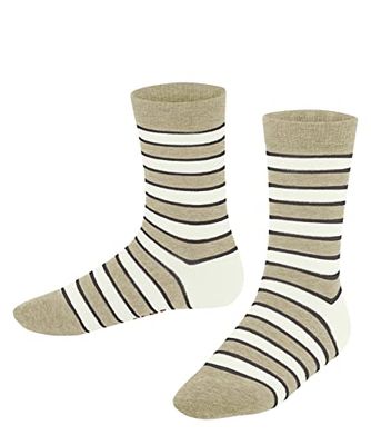 FALKE Uniseks-kind Sokken Simple Stripes K So katoen gedessineerd 1 paar, Beige Sand Melange 4650, 27-30