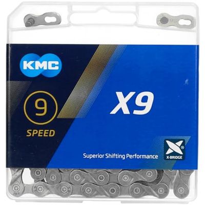 KMC X9 Chain, Catena Unisex Adulto, Grey, 1/2" x 11/128"