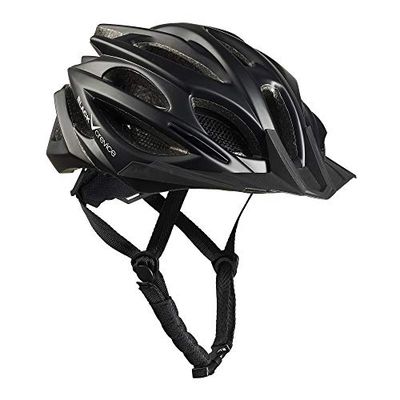 BLACK CREVICE Fietshelm voor volwassenen, fietshelm voor dames en heren, MTB-helm, ademende fietshelm, in grootte verstelbaar (zwart, S/M (54-58 cm)