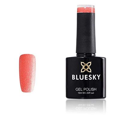 BLUESKY Smalto Per Unghie Gel, Xk6, Arancia, Rosa, Pesca, Luccichio (Per Lampade Uv E Led) - 10 Ml